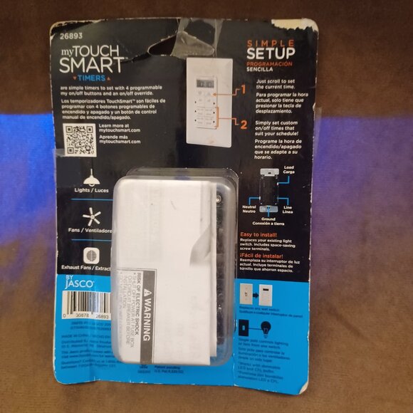 MyTouchSmart 24-Hour in-Wall Digital Timer, 4 Programmable Easy On/Off Buttons - Picture 5 of 5